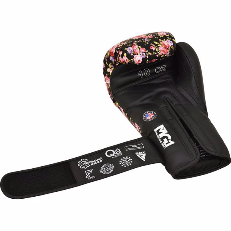 RDX FL5 floral BOXING GLOVES -black